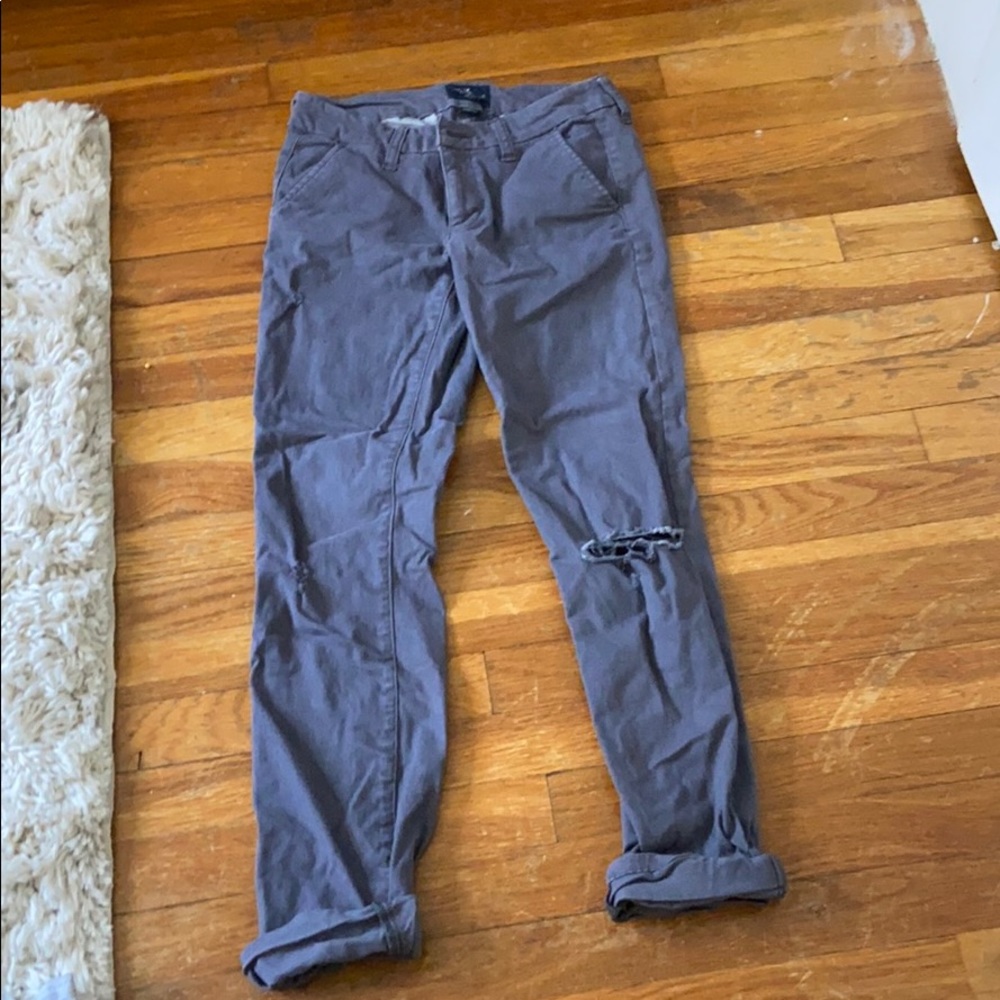 American eagle grey stretch trousers